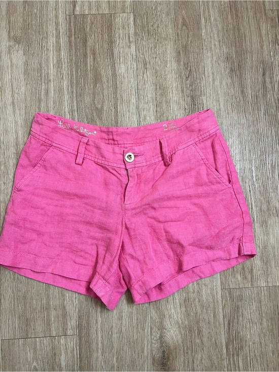 Lilly Pulitzer Pants - Lilly Pulitzer Bright Pink 100% linen Bermuda Shorts